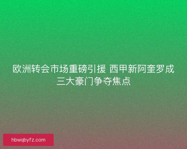 欧洲转会市场重磅引援 西甲新阿奎罗成三大豪门争夺焦点 欧洲转会市场重磅引援 西甲新阿奎罗成三大豪门争夺焦点